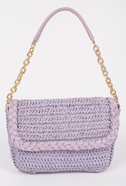 Purple Straw Clutch