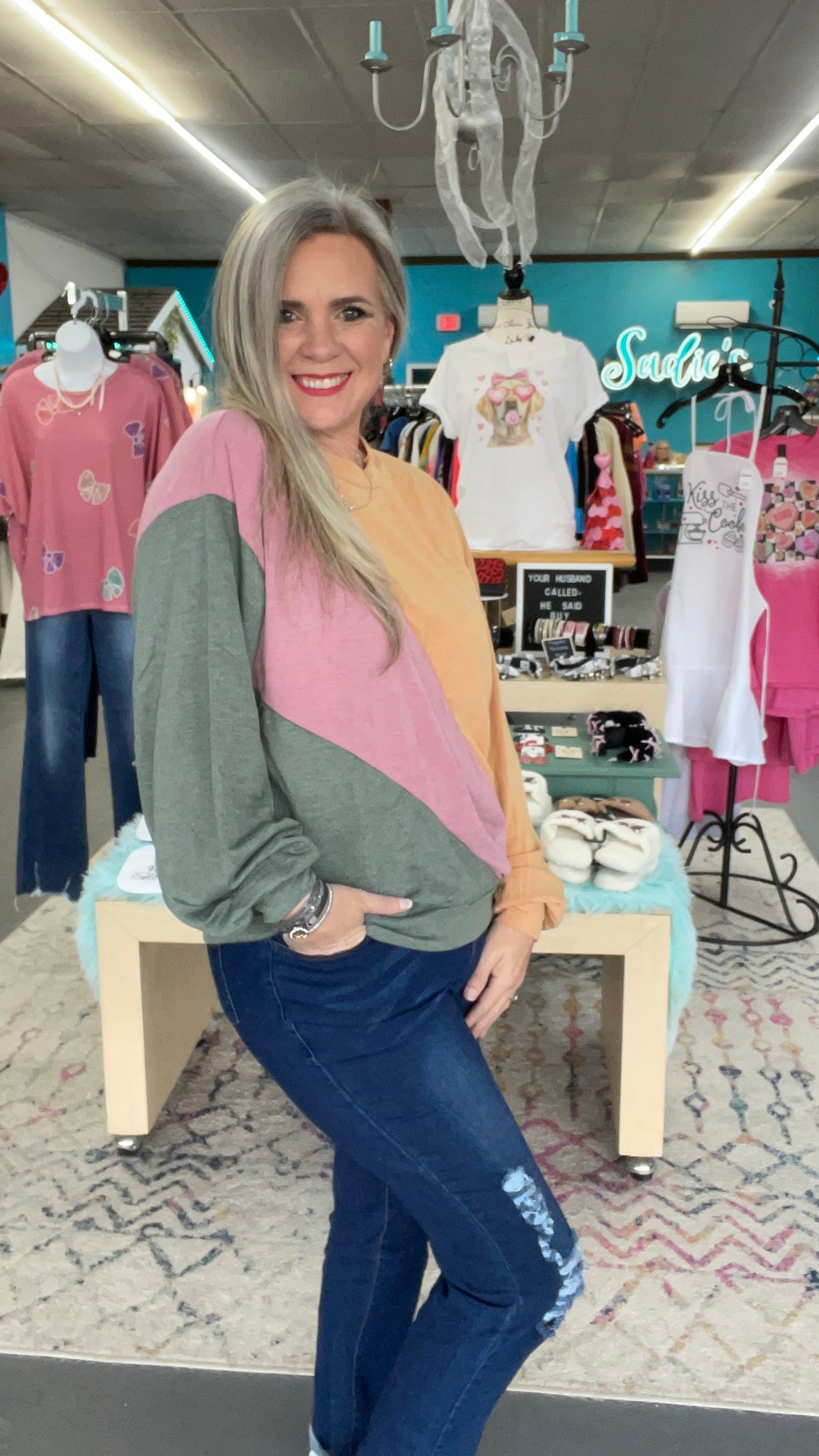 Rainbow Sherbert Pullover Top