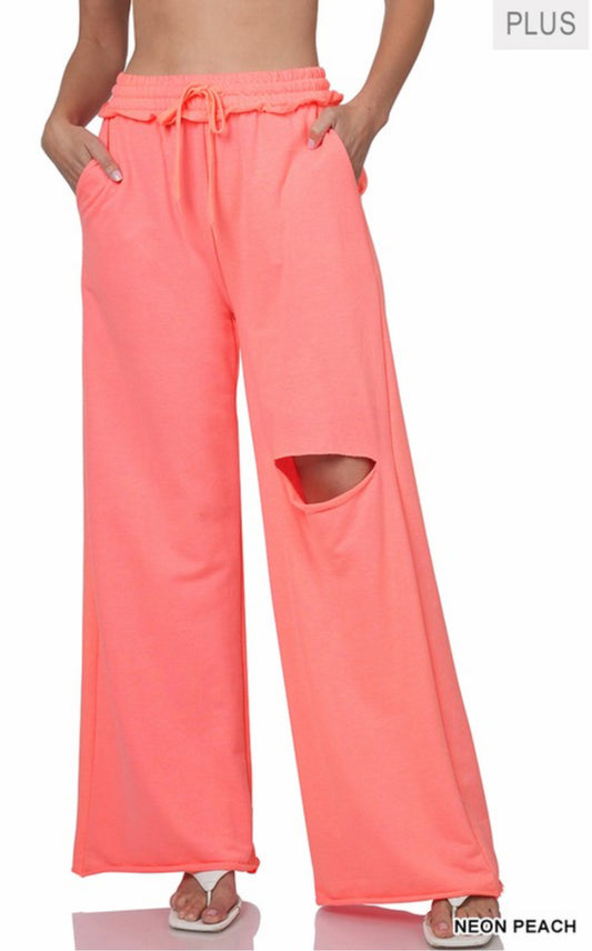 Laser Cut Lounge Pants-Plus