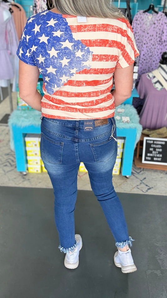 Fringe Hem Skinny Jeans