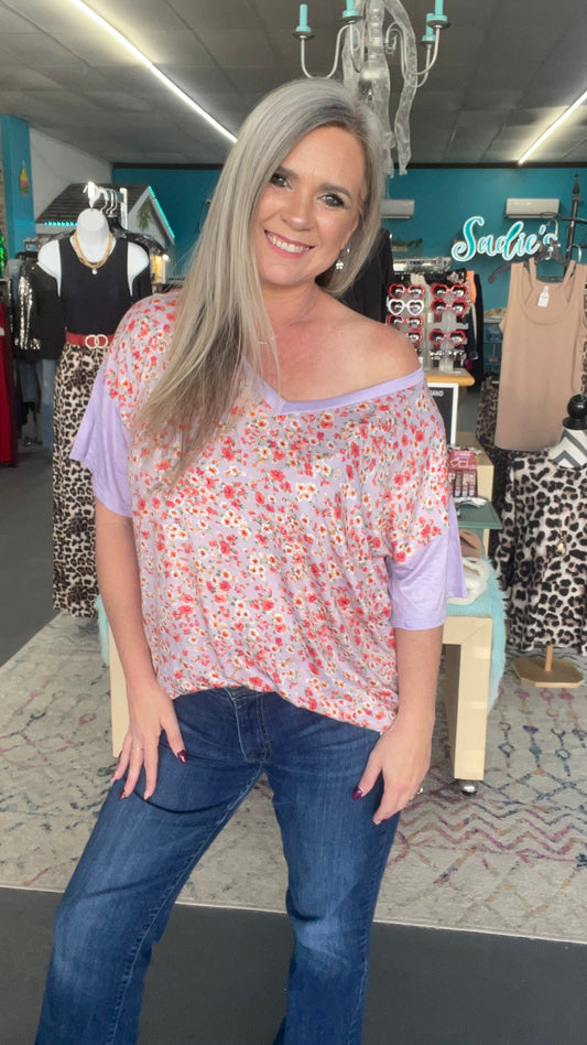 Ditzy Floral Top-Plus