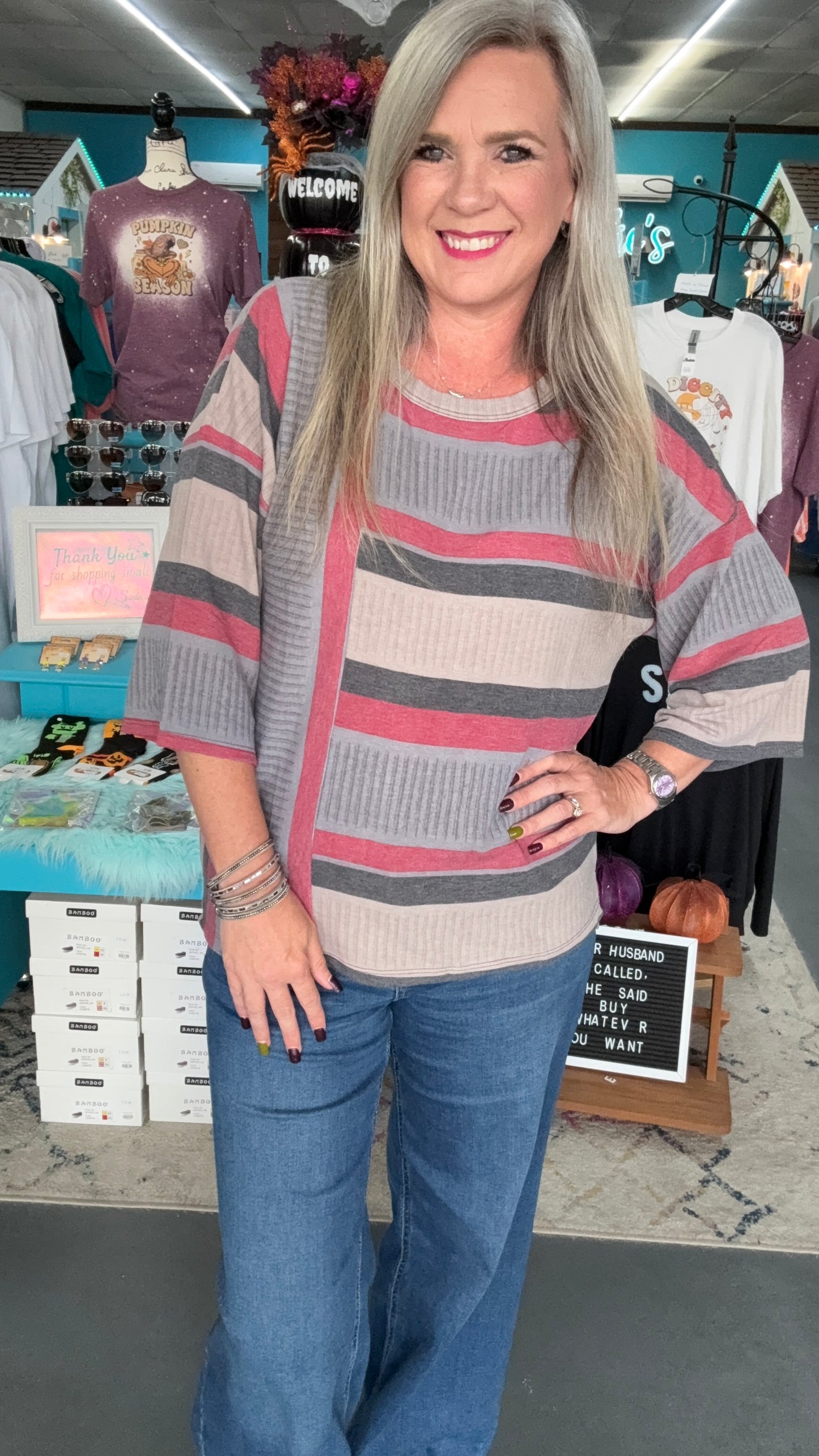 Berry Striped Top