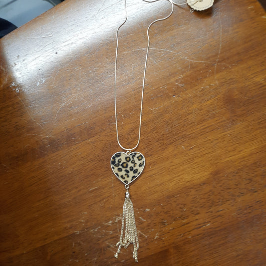 Leopard tassel necklace
