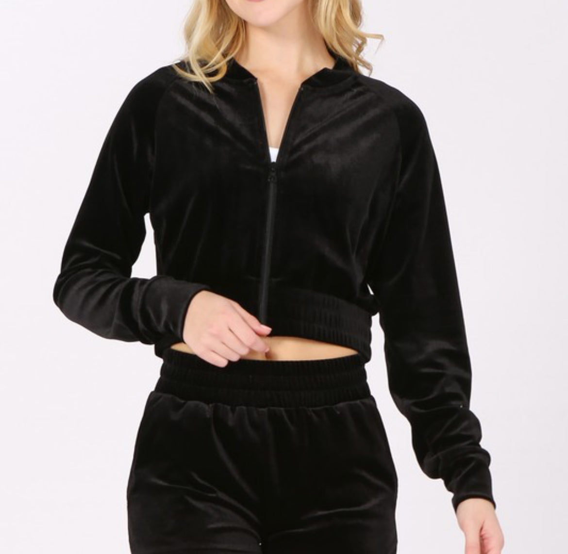 Velour Bomber Jacket