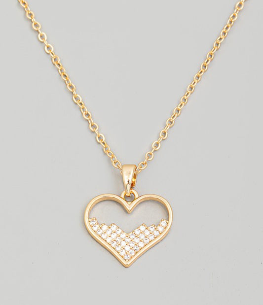 Cubic Zirconia Heart Necklace