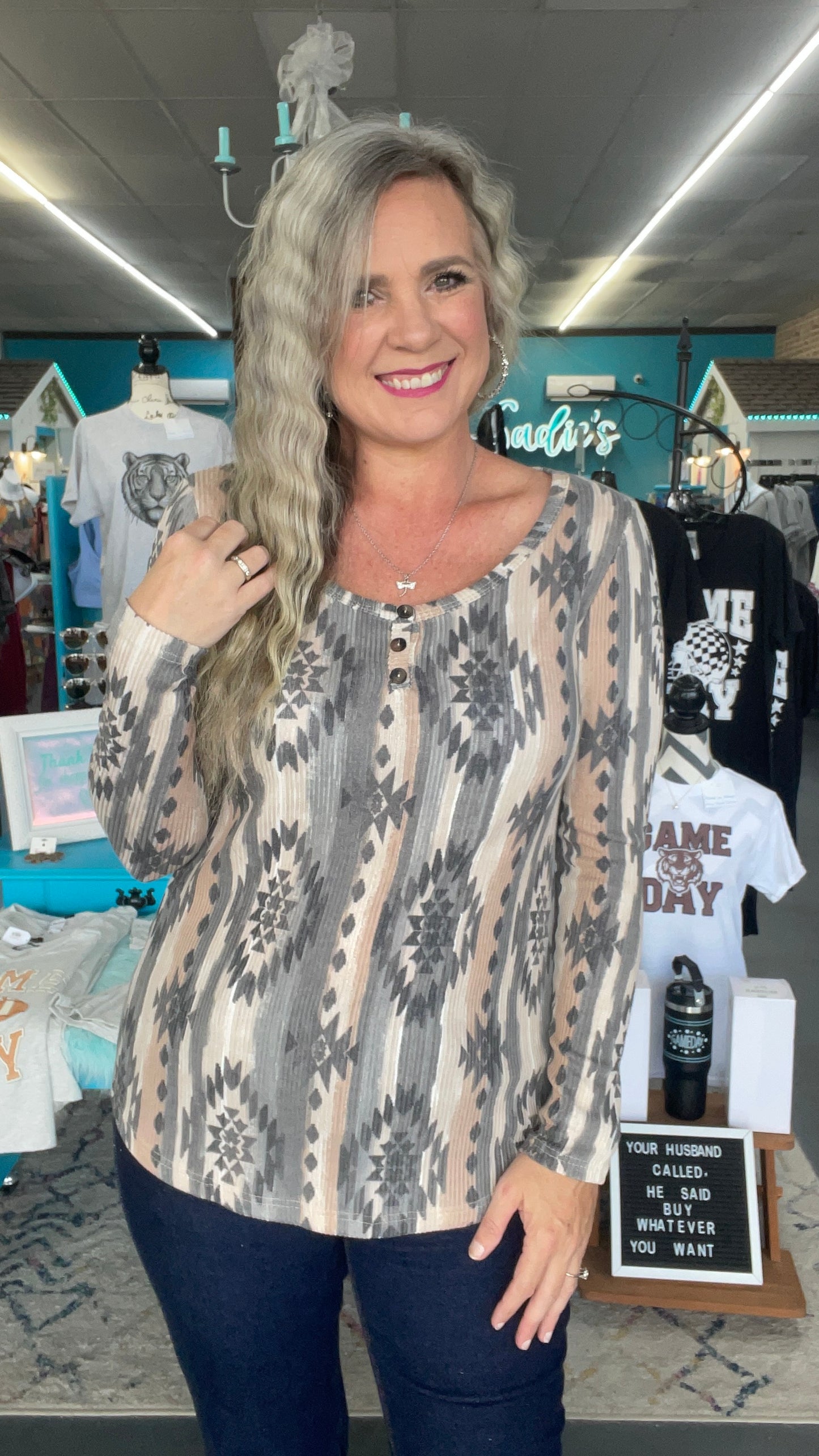 Tribal Ribbed Top