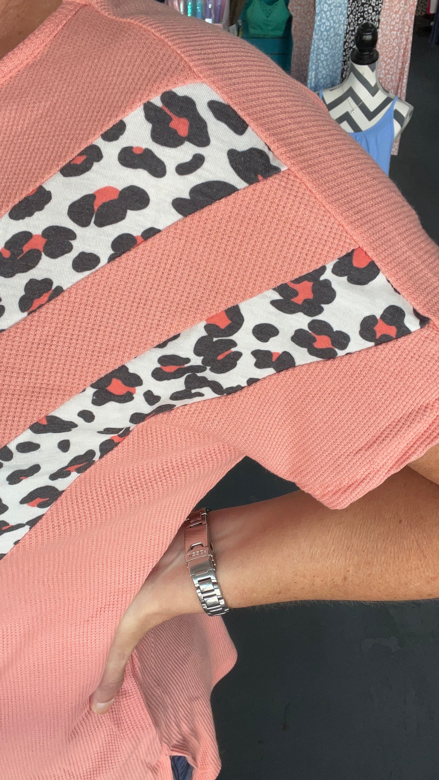 Leopard V Waffle Tee