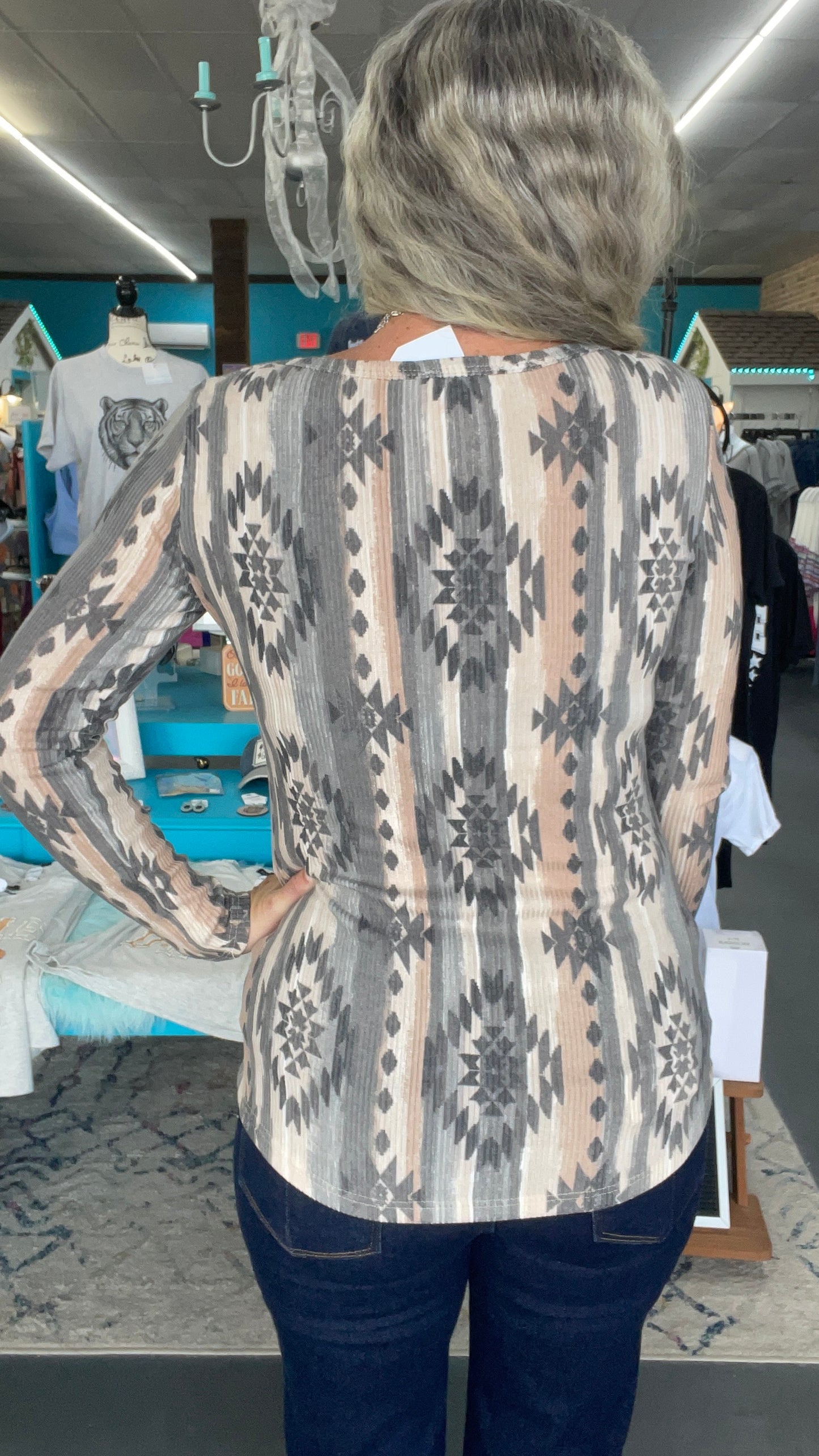 Tribal Ribbed Top