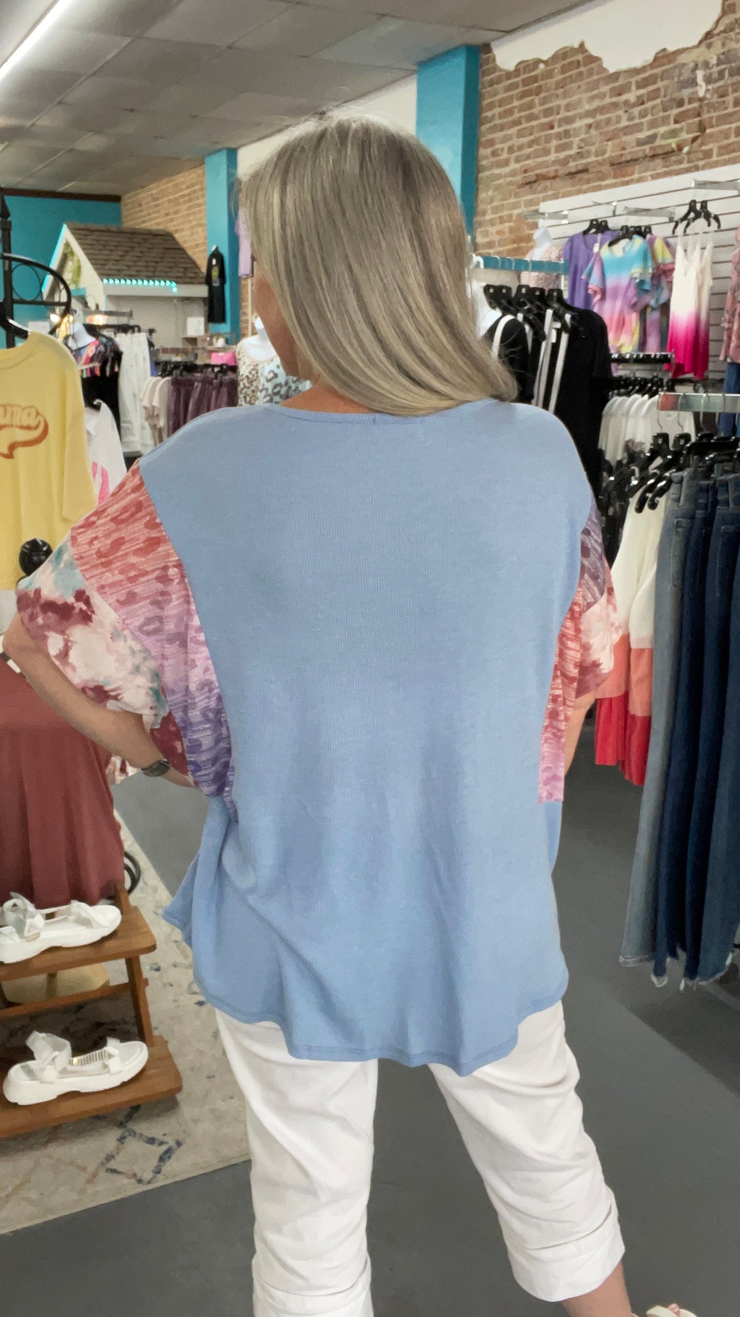 Leopard Sleeve Top-Plus