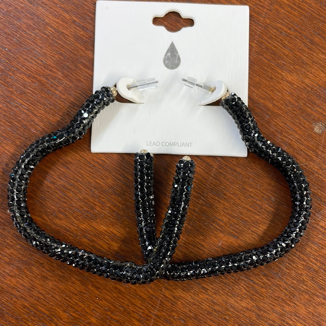 Rhinestone Heart Earrings