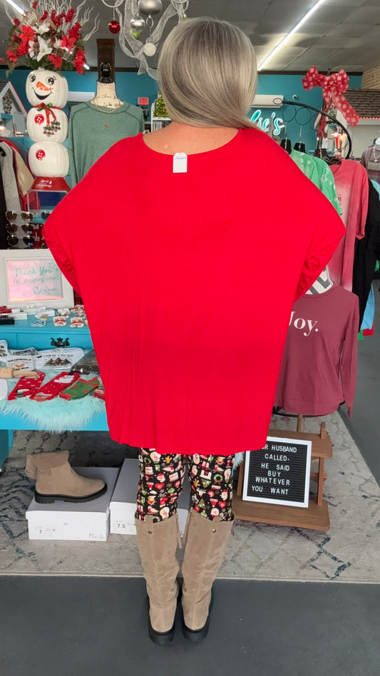 Red Holiday Tunic-Plus