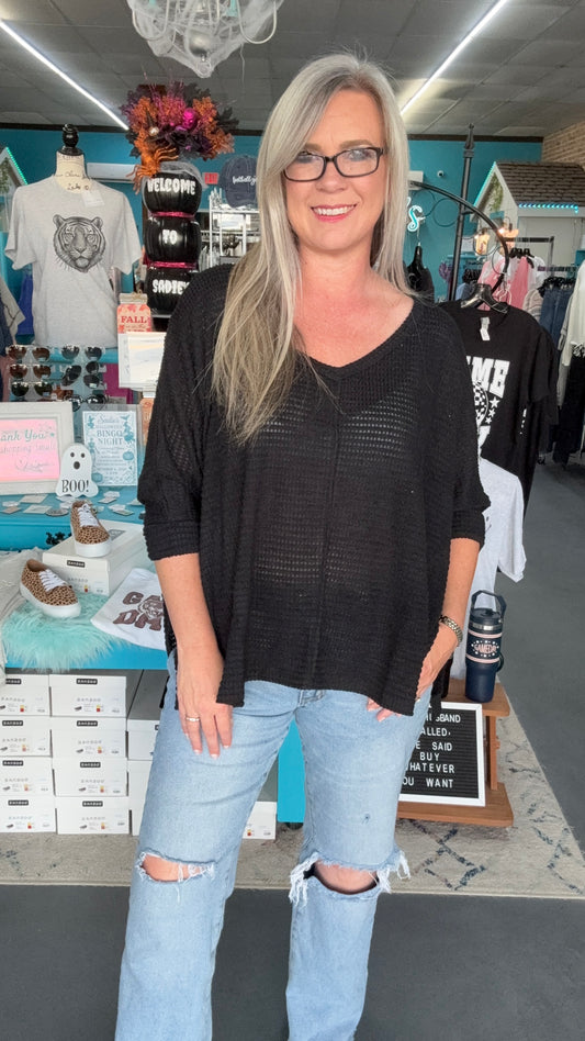 High-Low Jacquard Sweater-Plus