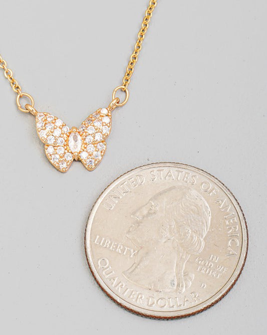 Cubic Zirconia Butterfly Necklace