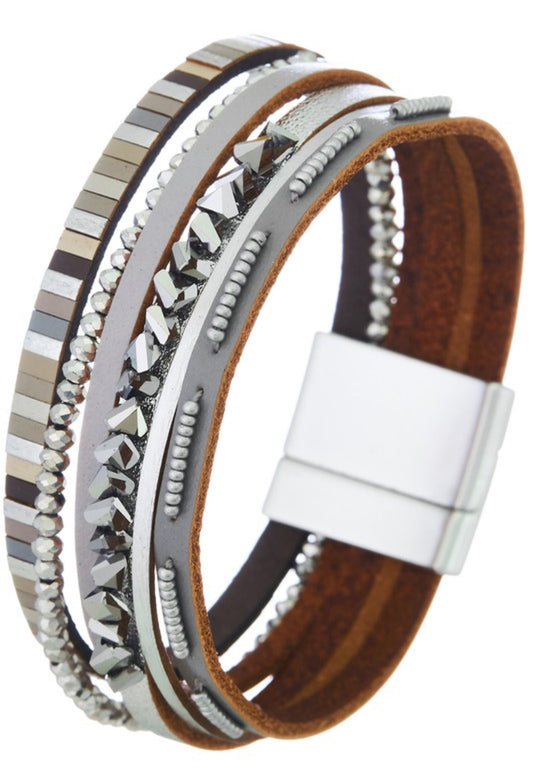 Silver Stone Magnetic bracelet