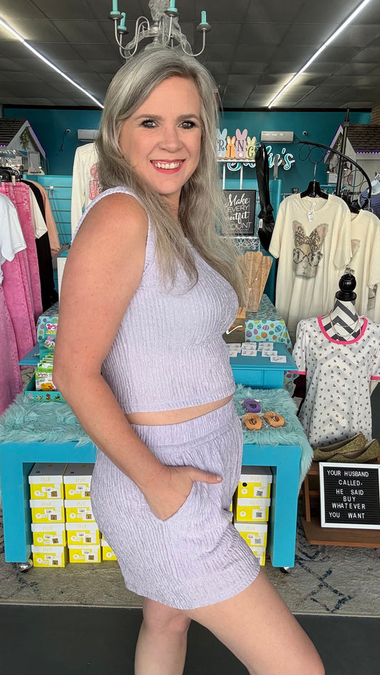 Lilac Shorts Set