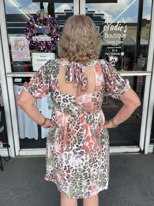 Watercolor Leopard Dress