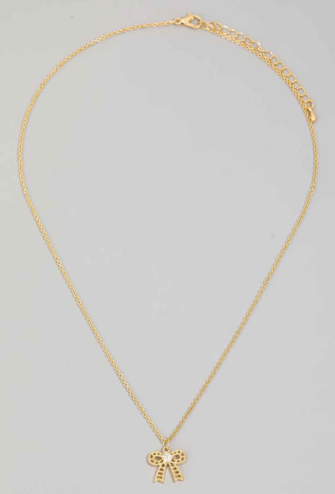 Rhinestone Bow Necklace