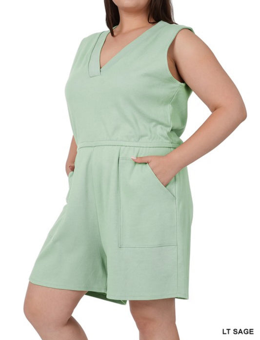 Sage Green Romper-Plus