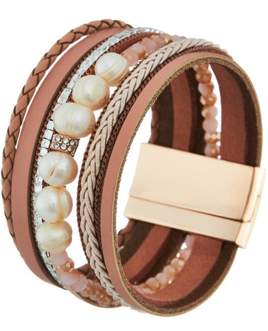 Pink Pearl Magnetic Bracelet