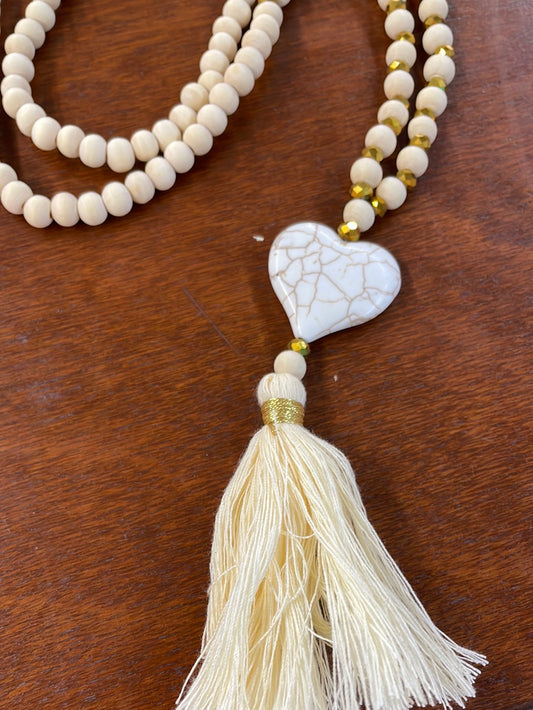 Howlite Heart Necklace