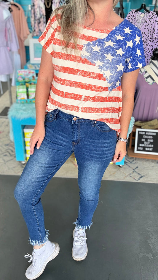 Fringe Hem Skinny Jeans