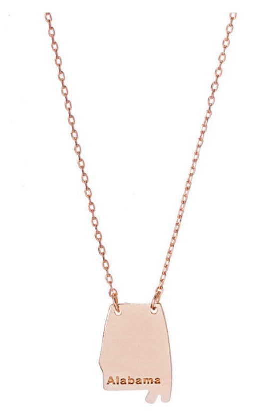 Dainty Alabama State Necklace