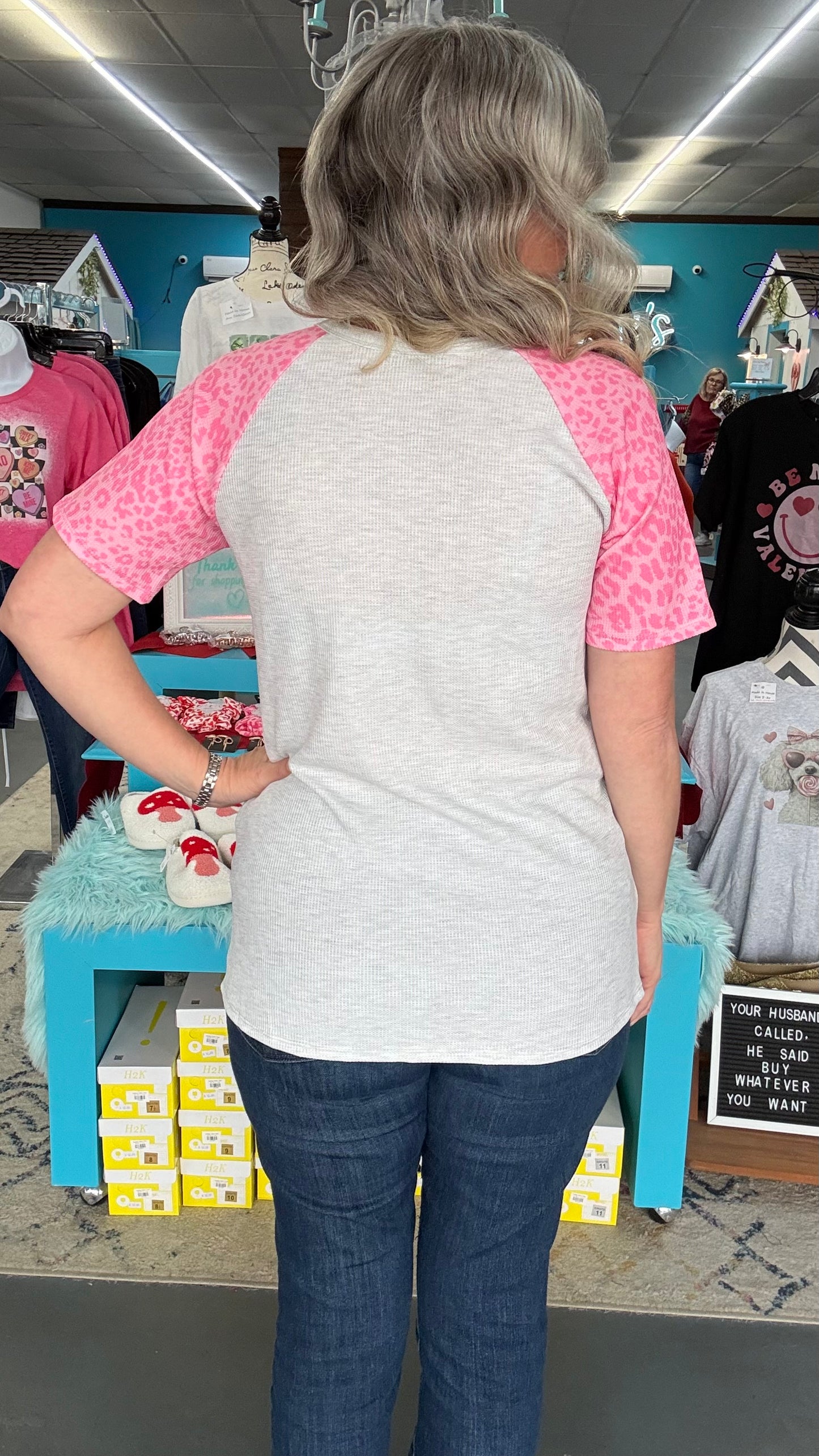 Pink Leopard Raglan