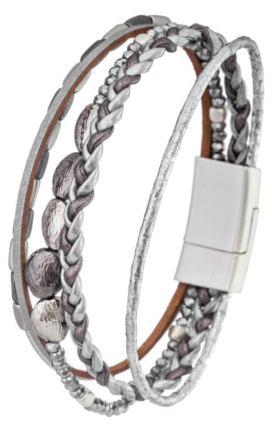 Silver Braid Magnetic Bracelet