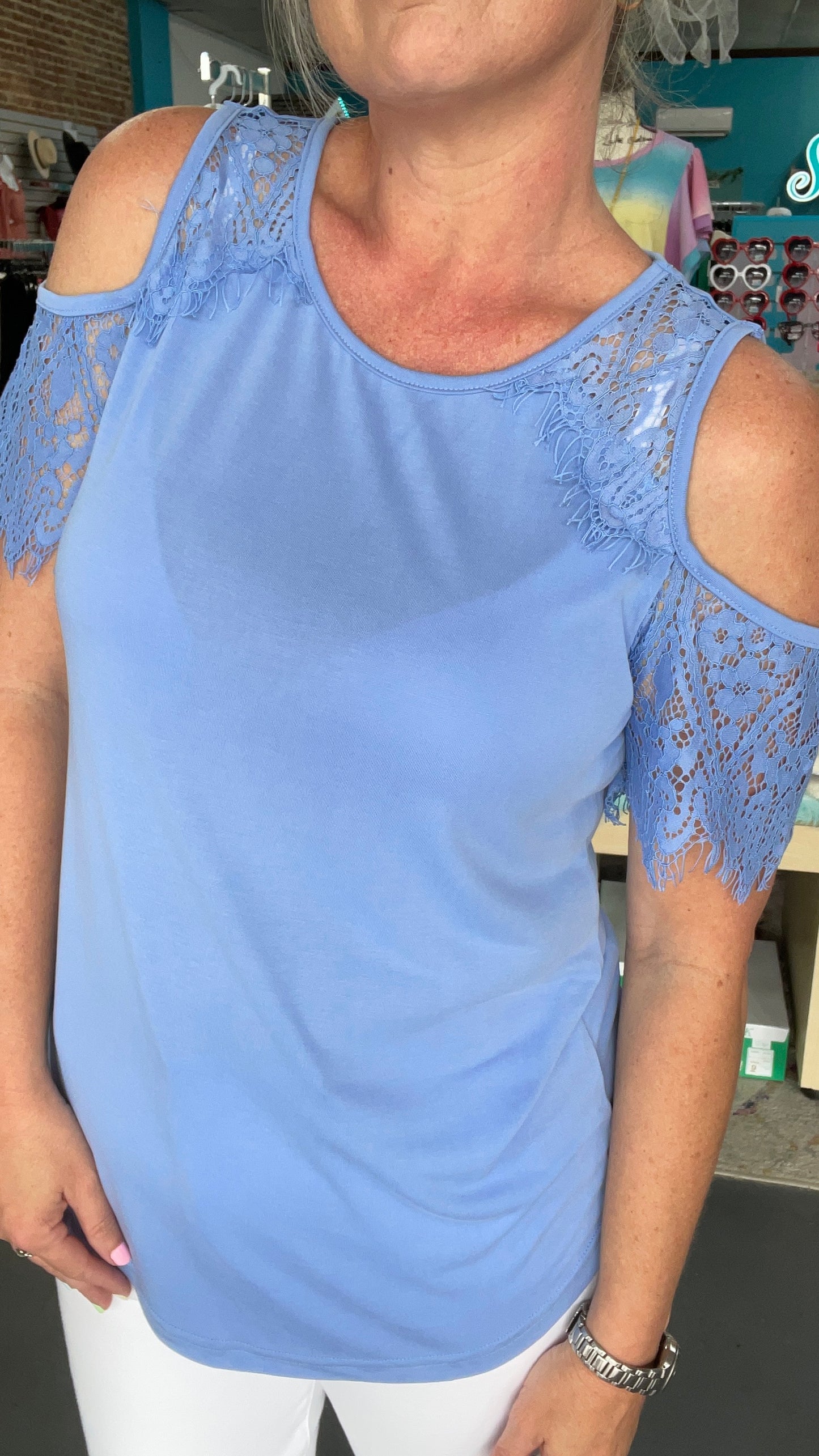Lace Cold Shoulder Top
