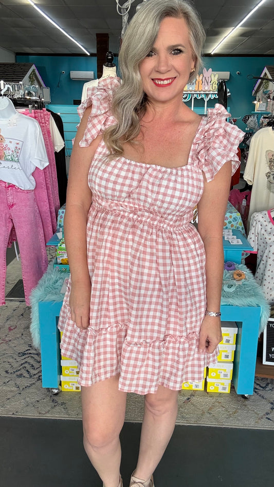 Gingham Ruffle Dress