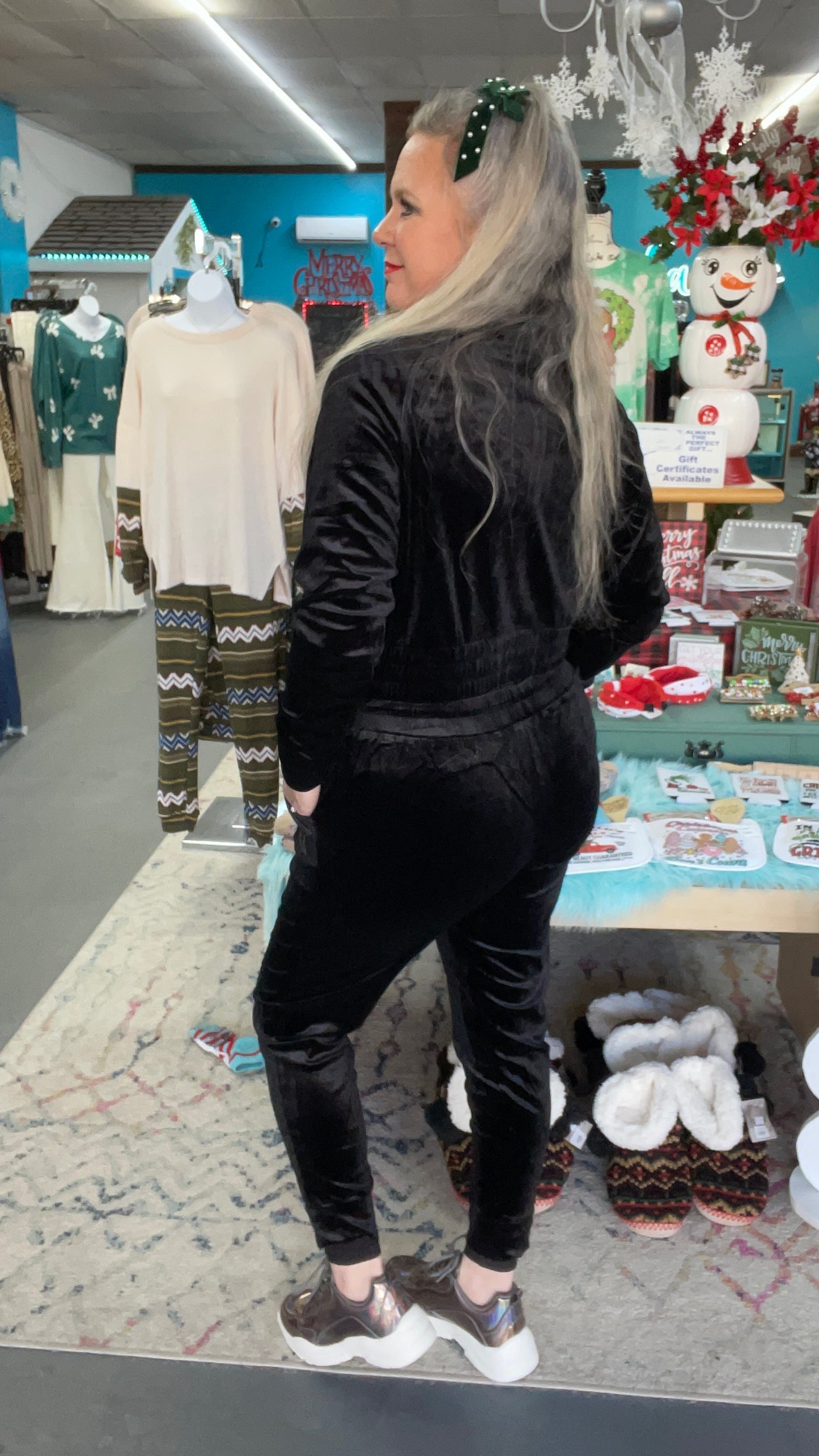 Velour Bomber Jacket