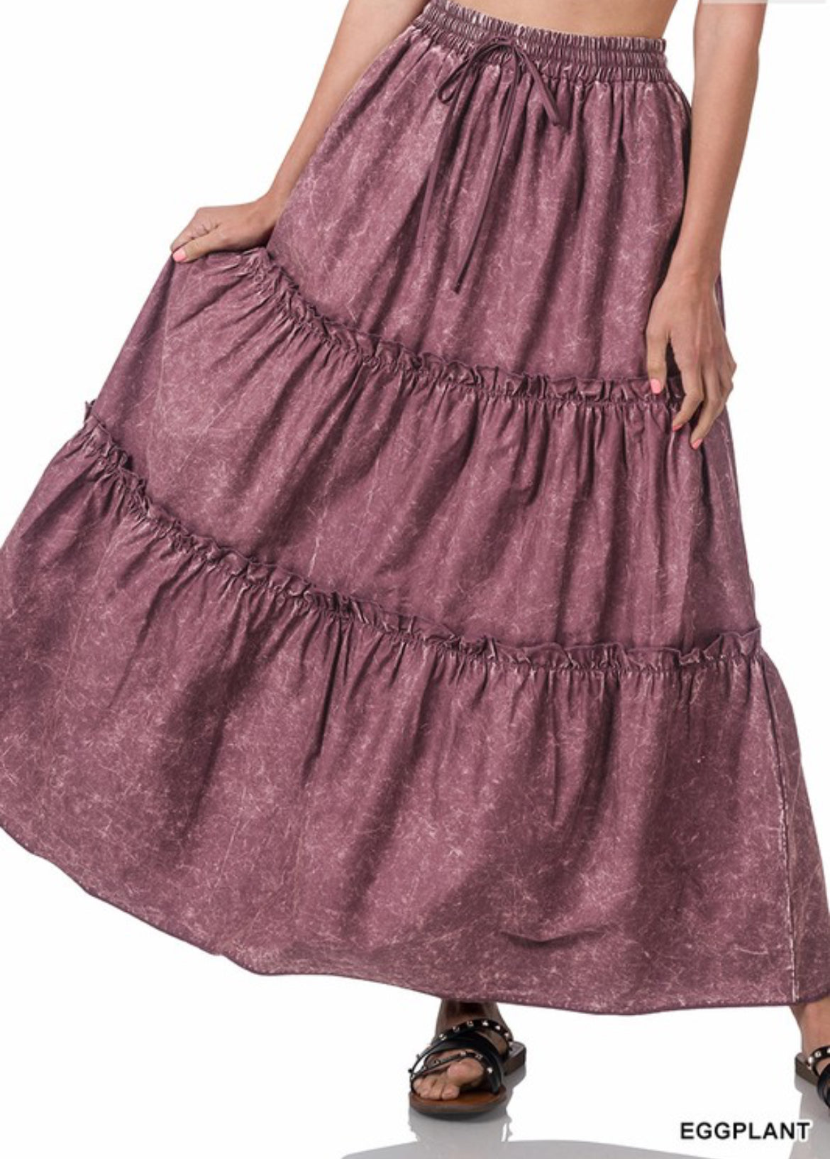 Vintage Wash Maxi Skirt