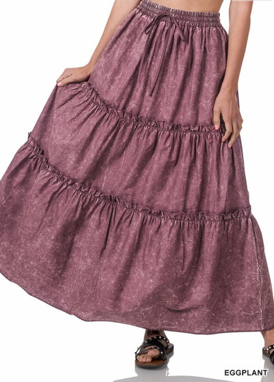 Vintage Wash Maxi Skirt