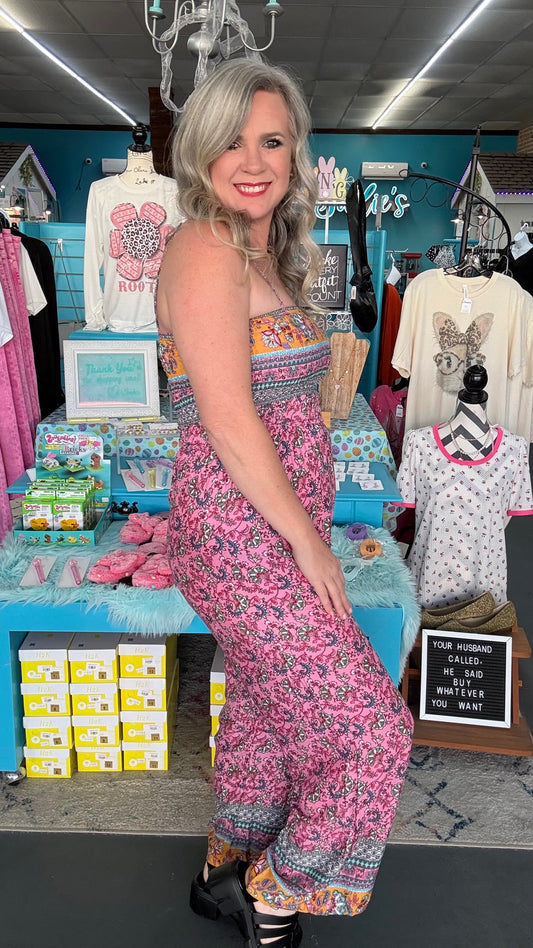 Floral Smocked Jumpsuit