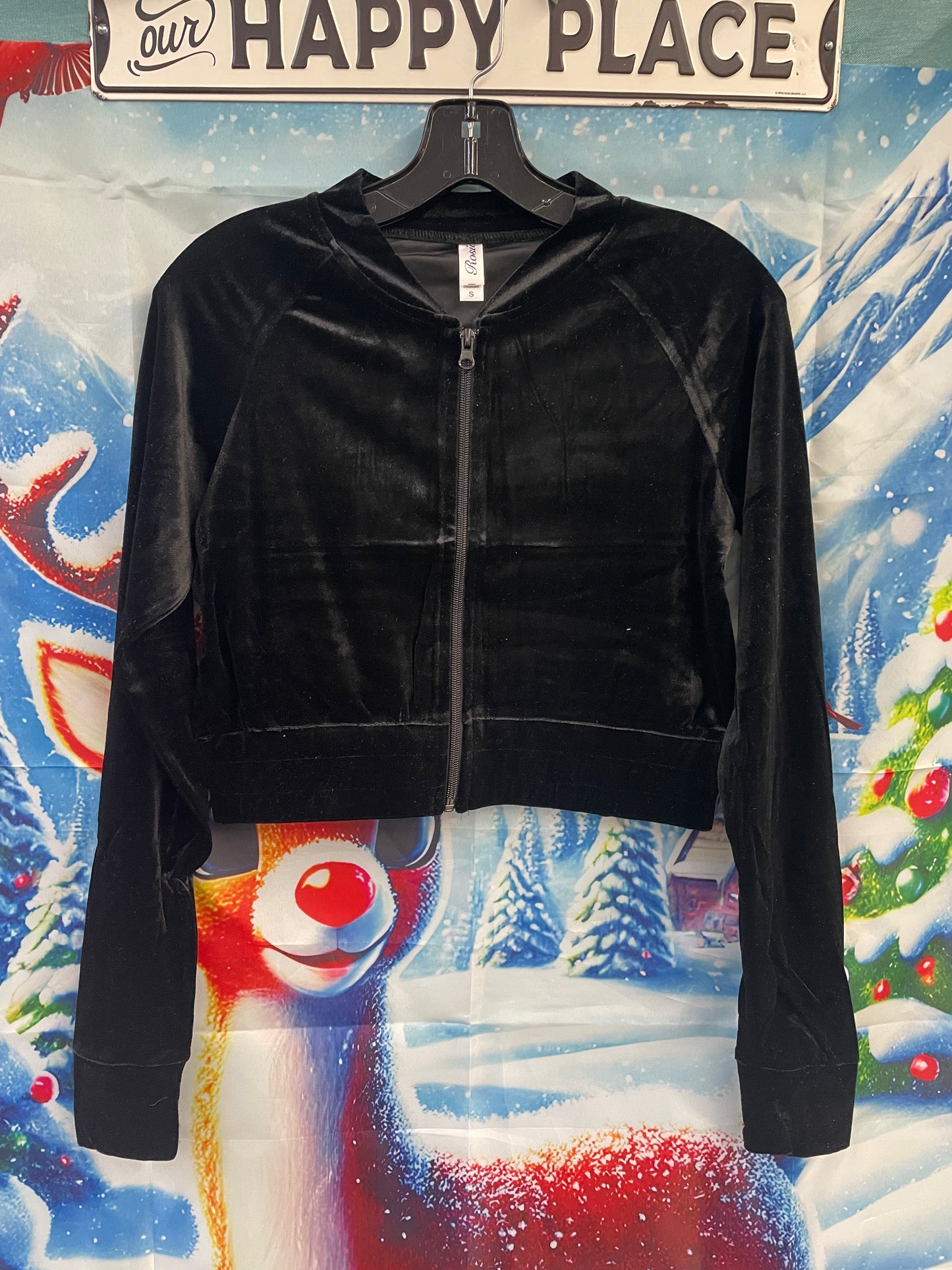 Velour Bomber Jacket