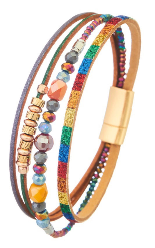 Glitter Rainbow Magnetic Bracelet