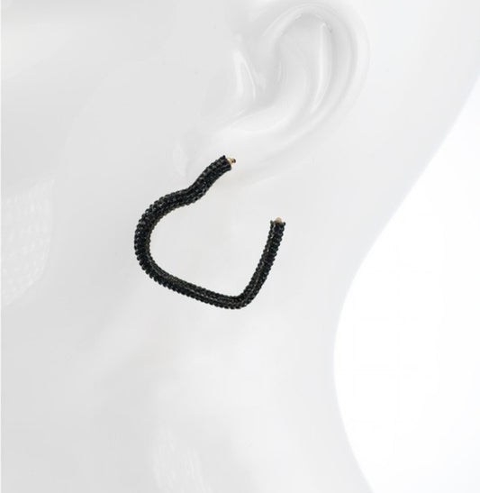 Rhinestone Heart Earrings