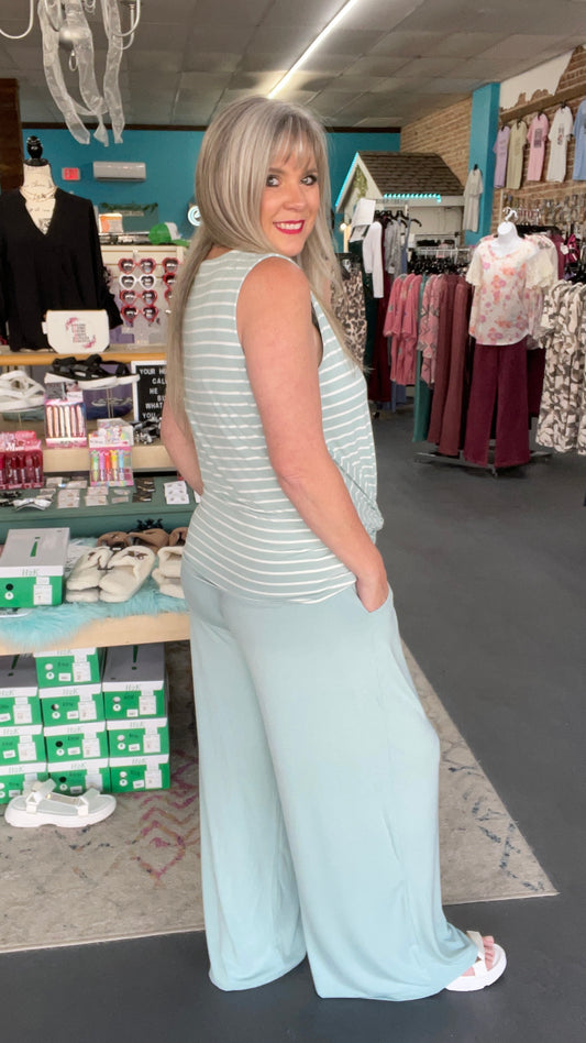 Stripe Twist Tank-Plus