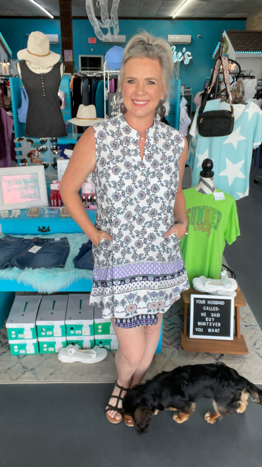 Paisley Border Dress