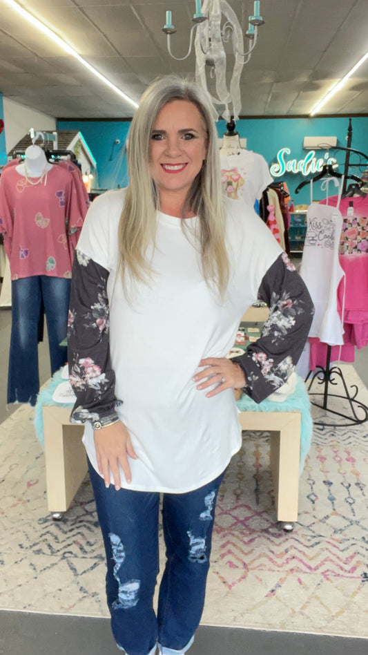 Floral Puff Sleeve Tunic