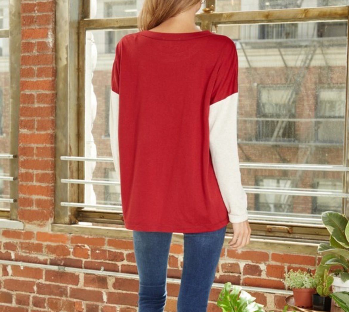 Crimson and Lace Top