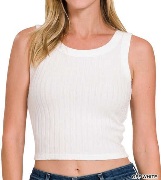 Sleeveless Rib Crop
