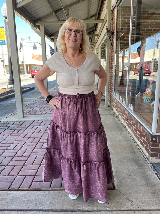 Vintage Wash Maxi Skirt