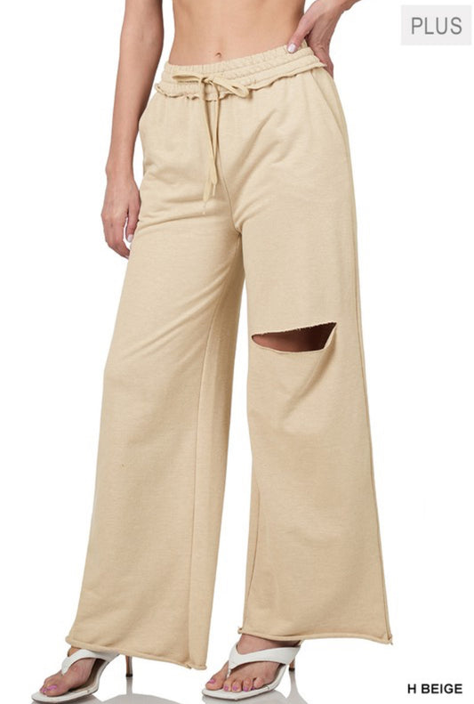 Laser Cut Lounge Pants-Plus