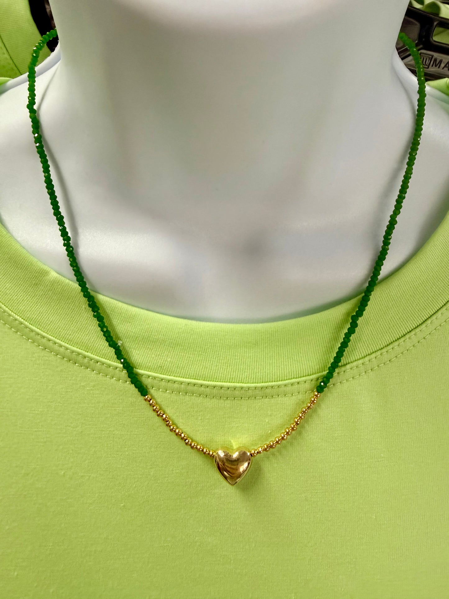 Puff Heart Bead Necklace