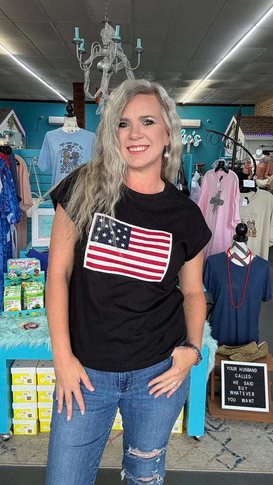American Flag Patch Tee