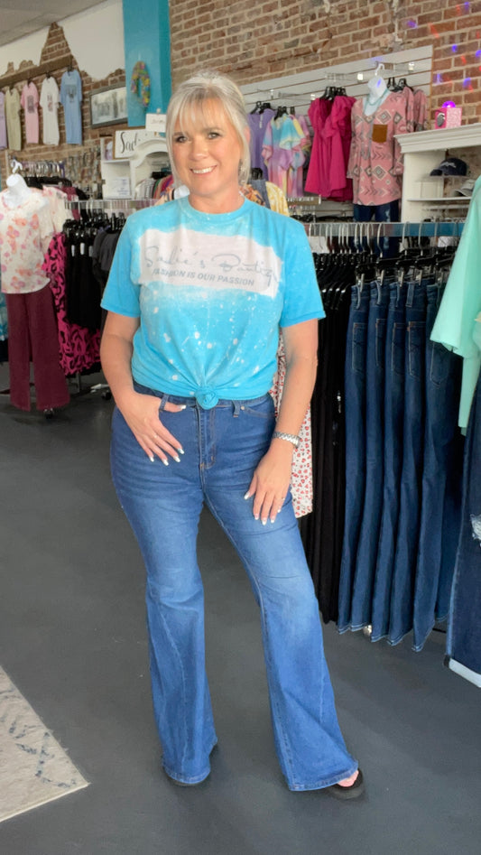 Side Panel Flare Jeans