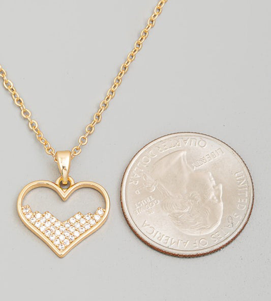 Cubic Zirconia Heart Necklace