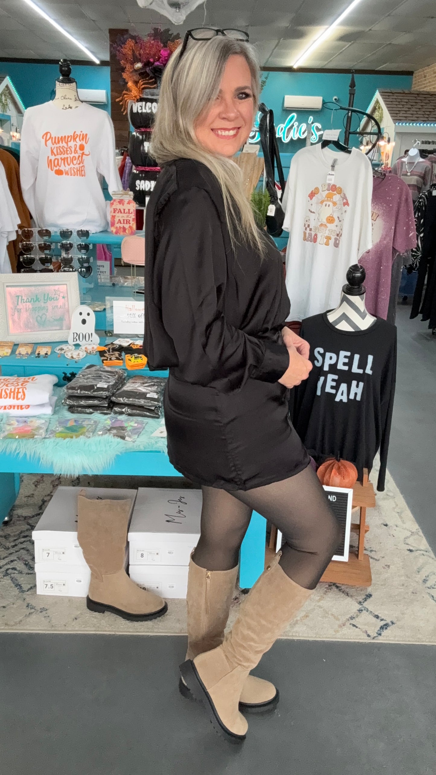 Black Silk Shirt Dress