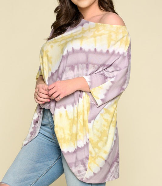 Oversized Tie-dye Top-Plus